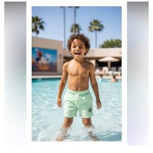 NWT- Janie and Jack Disney Mickey Mouse Recycled Swim Trunk Shorts